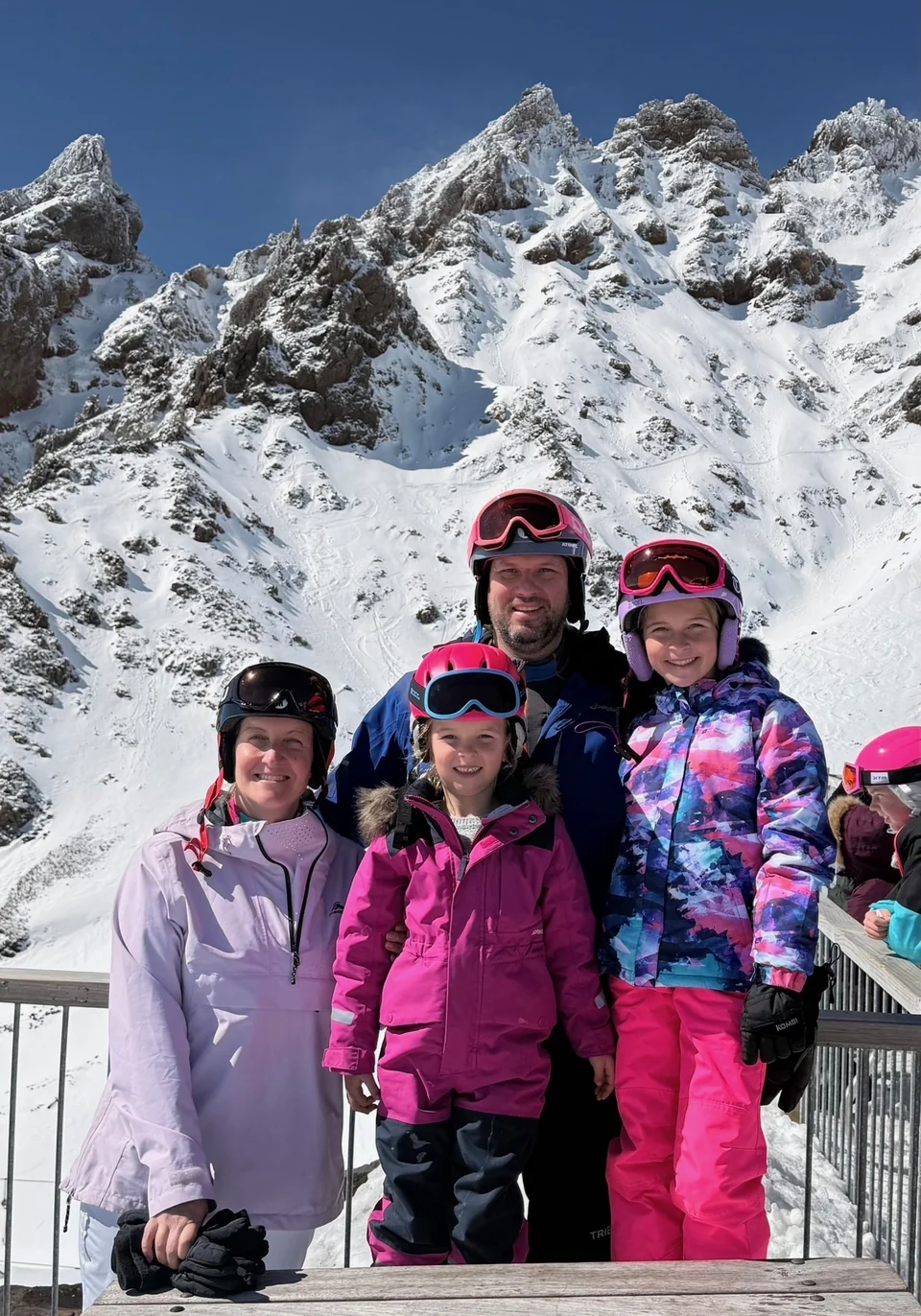Patrick Buckingham with his family on a ski trip in the mountains